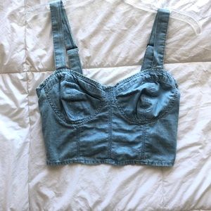 Forever 21 Denim Bustier Top